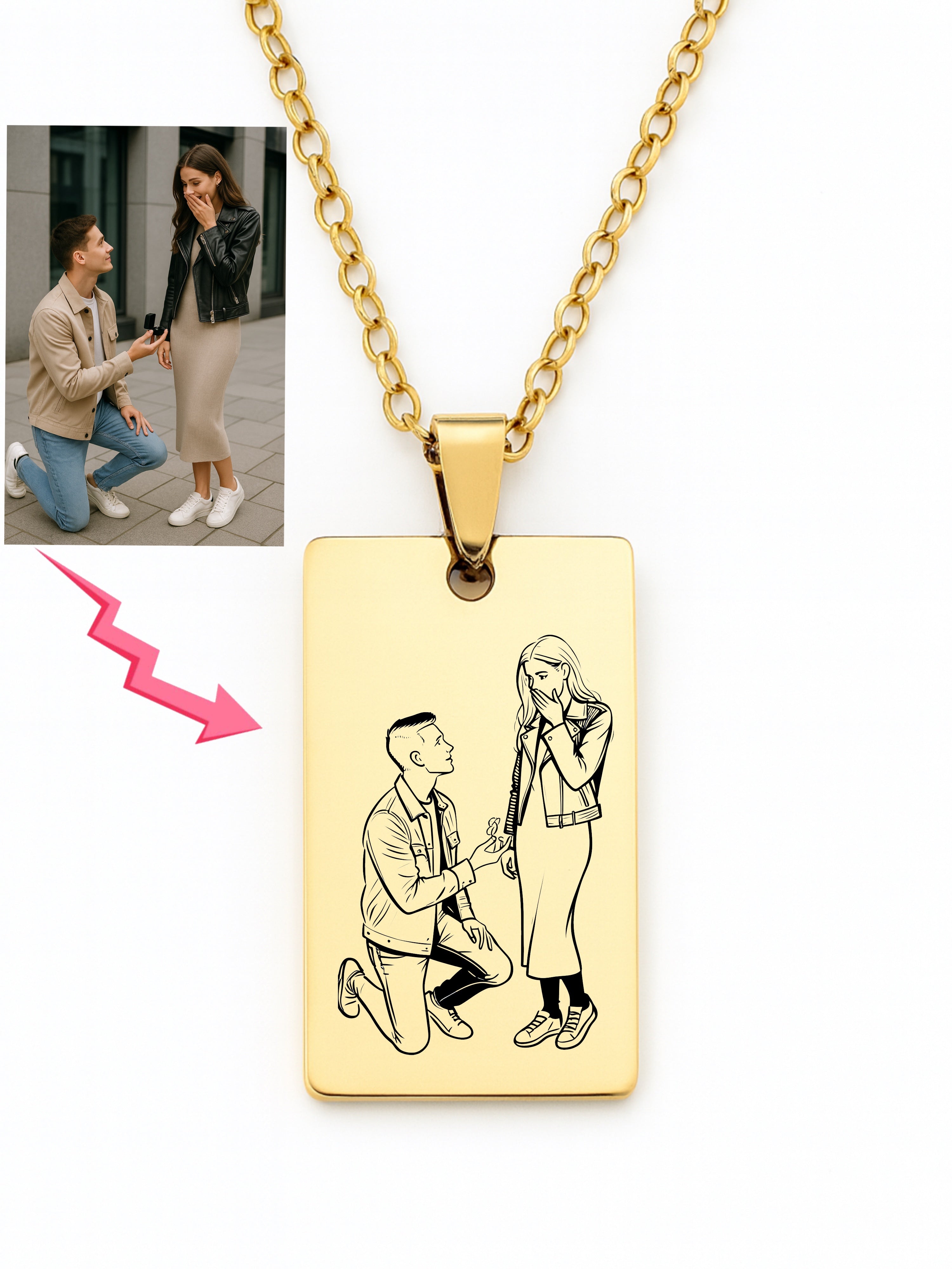 Tag Outline Necklace