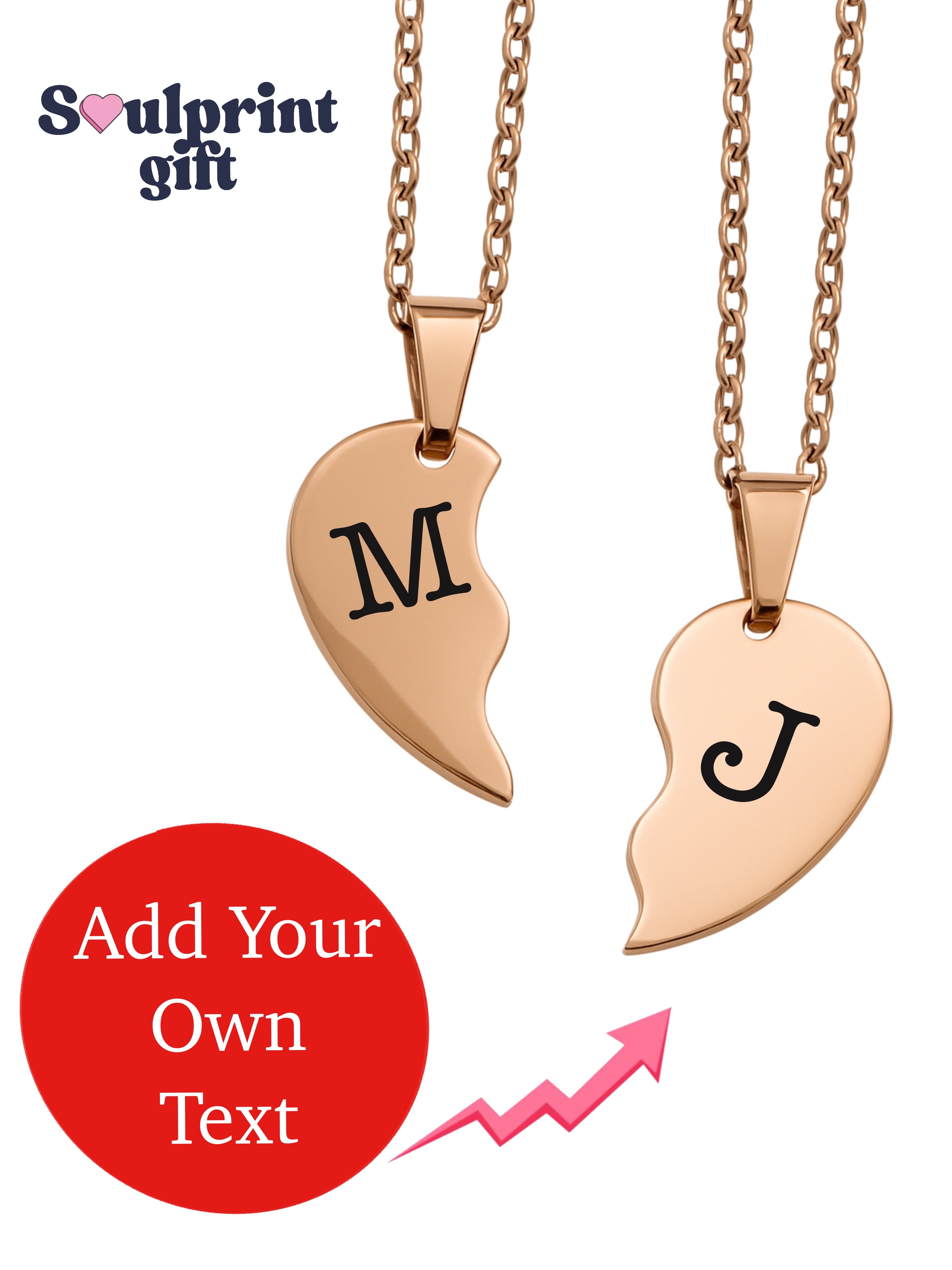 Broken Heart Set Necklace Initials