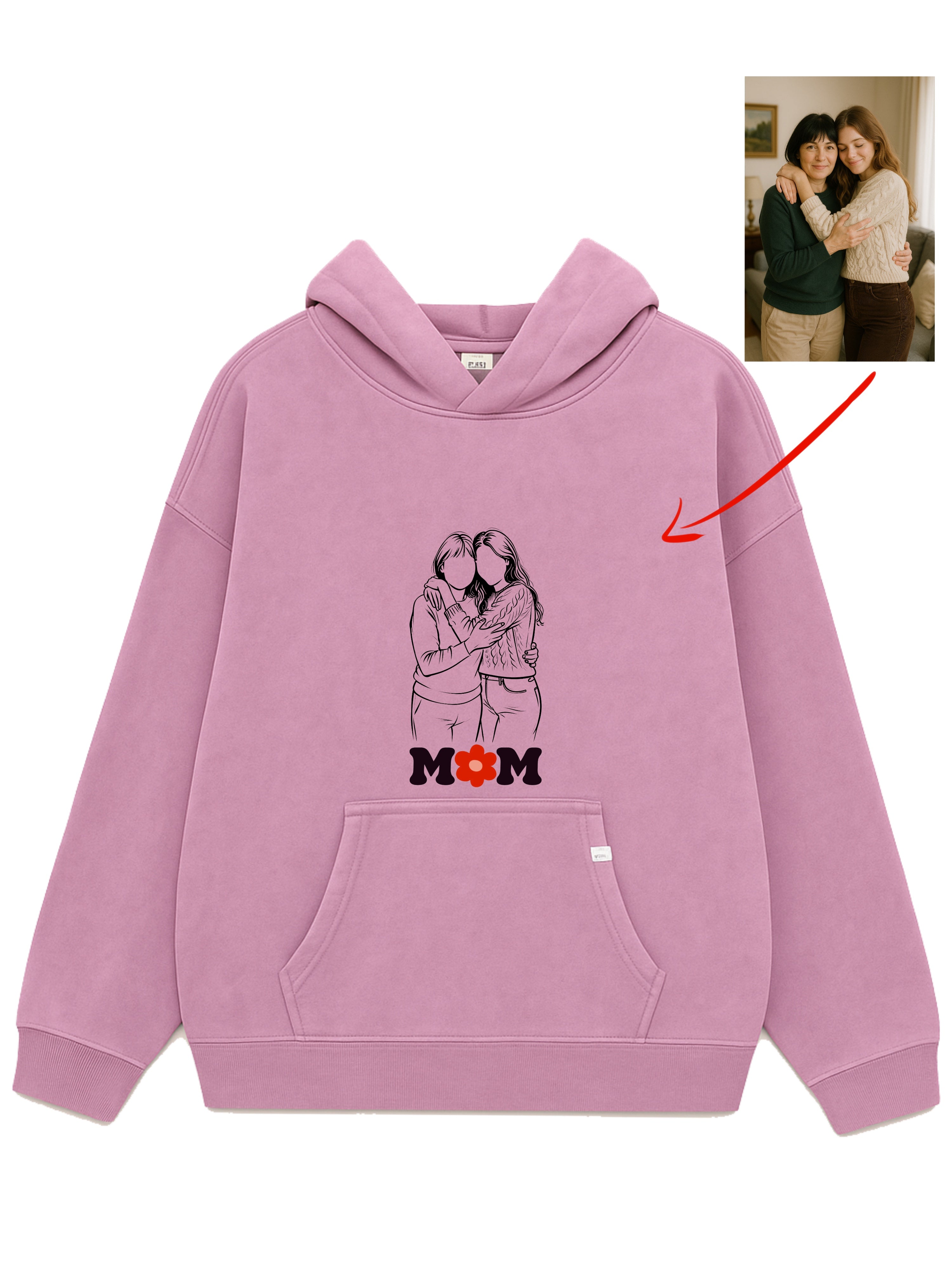 Embroidered Custom Outline for Mom
