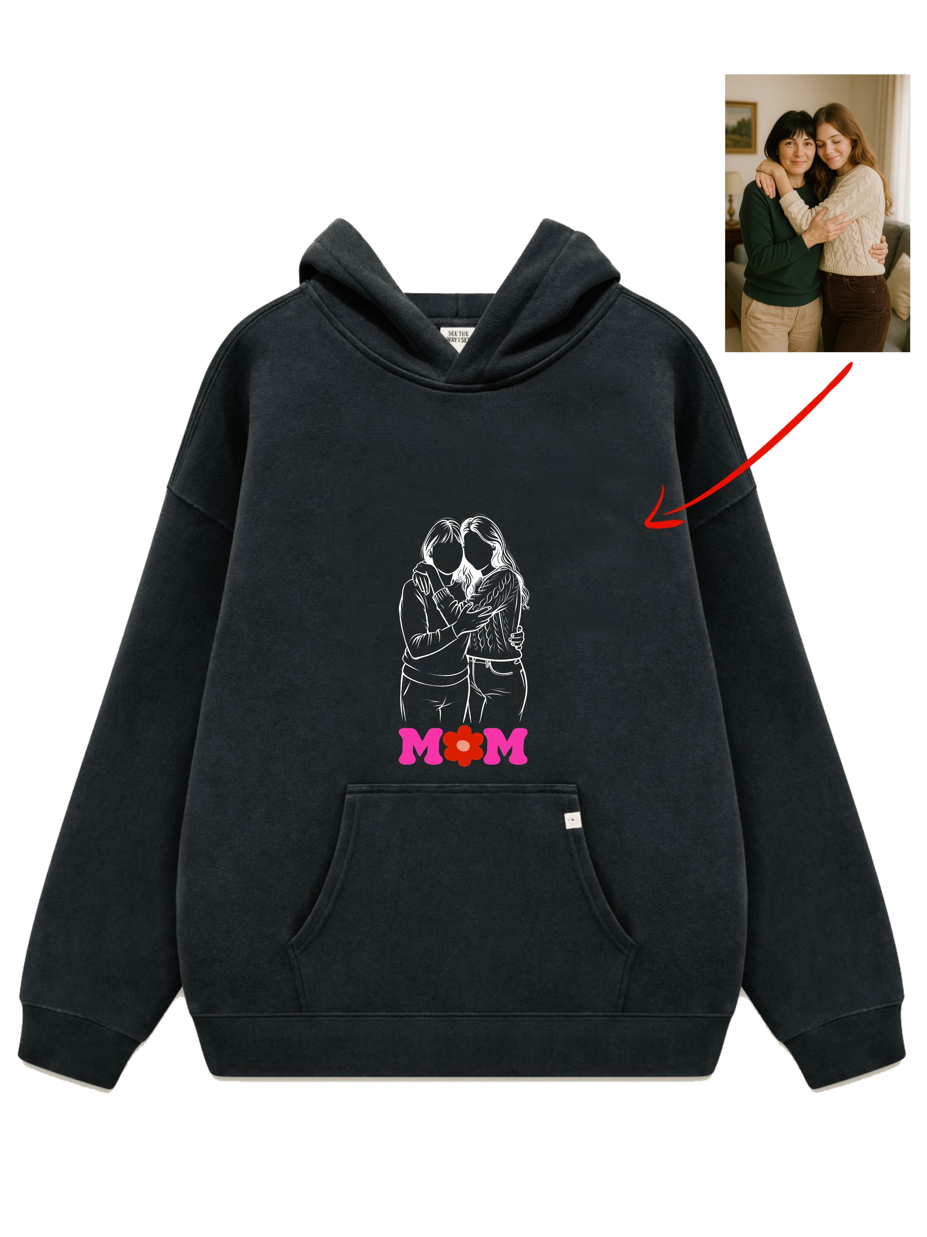 Embroidered Custom Outline for Mom
