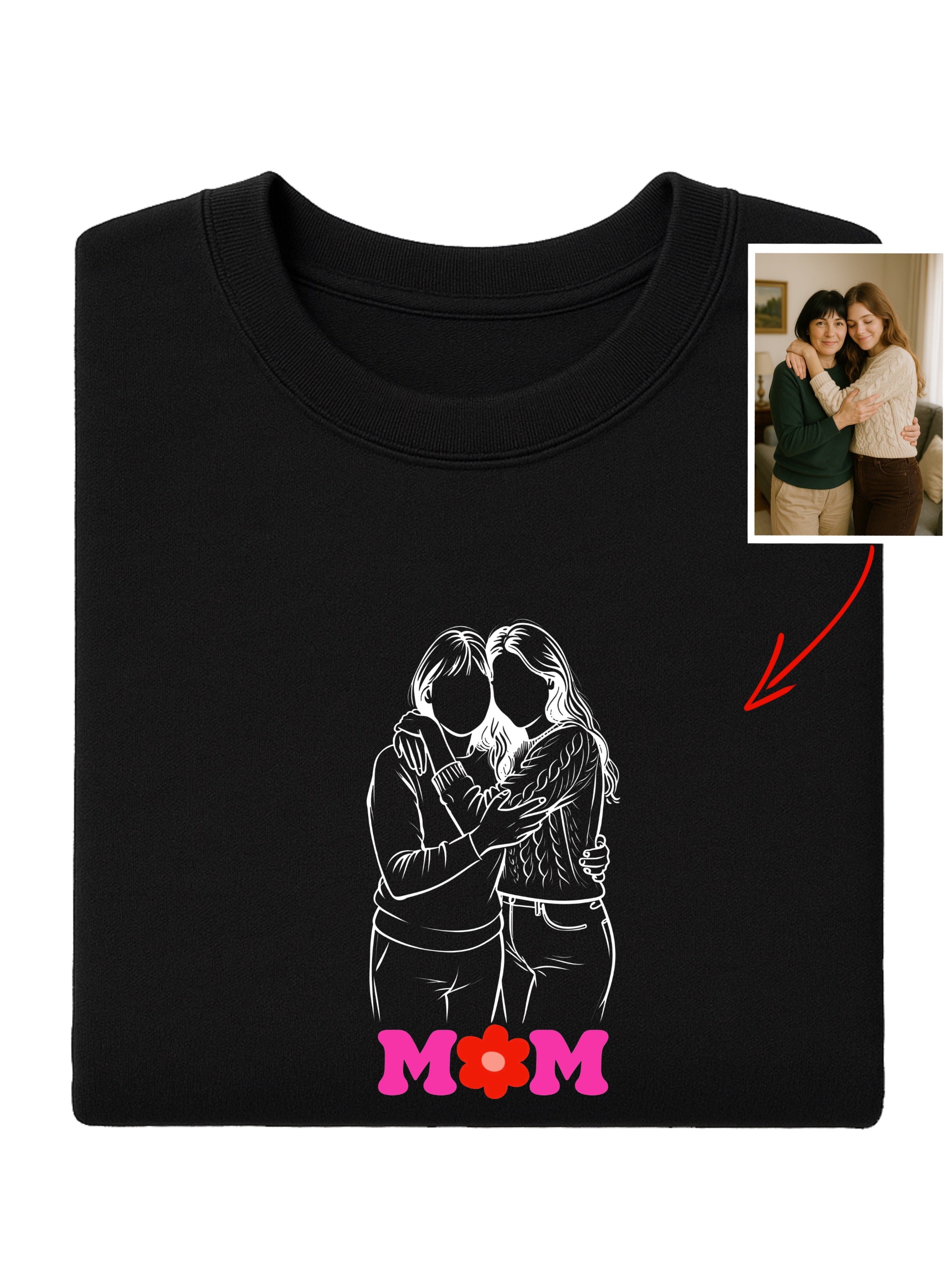 Embroidered Custom Outline for Mom