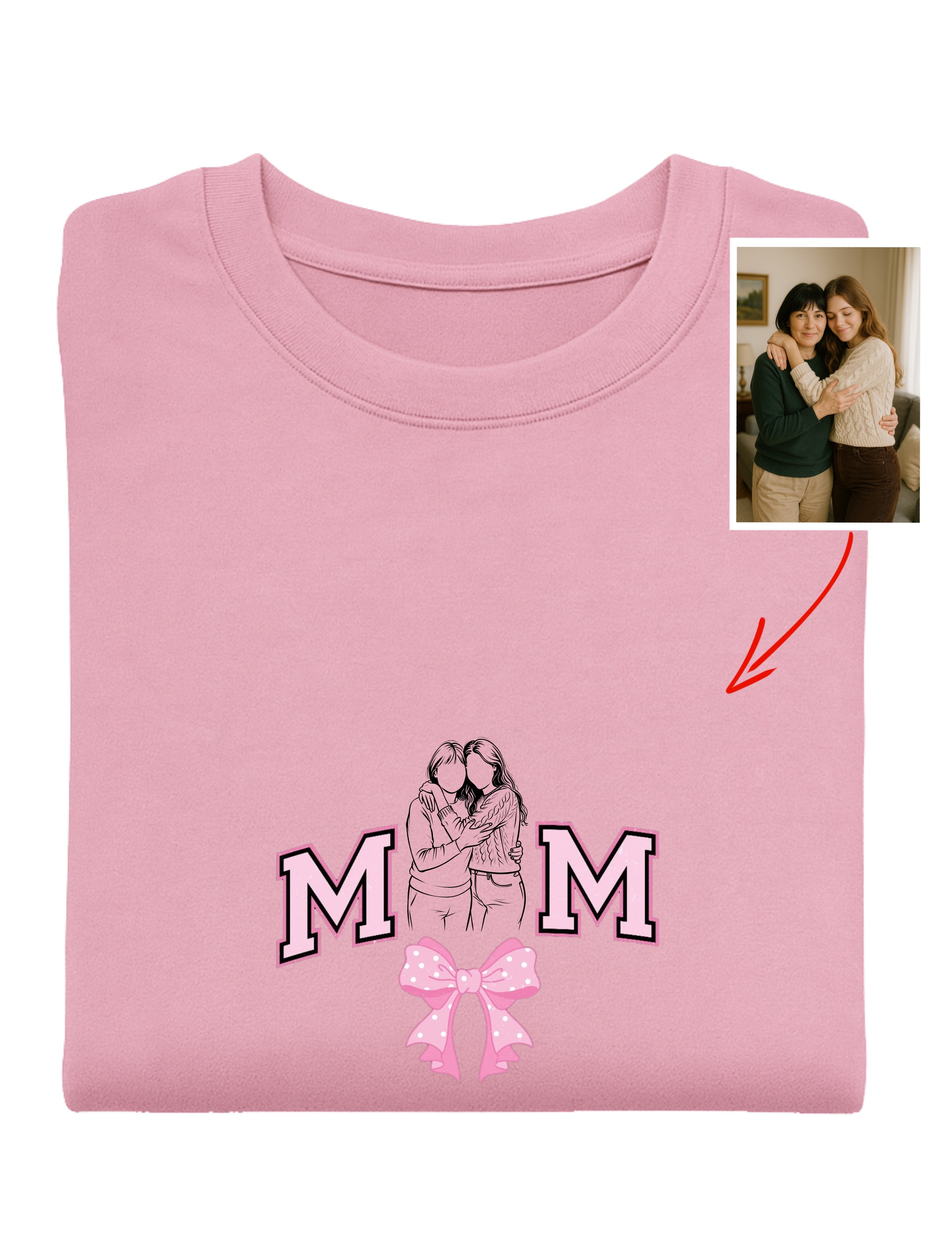 Embroidered Custom Outline for Mom -- Style--2