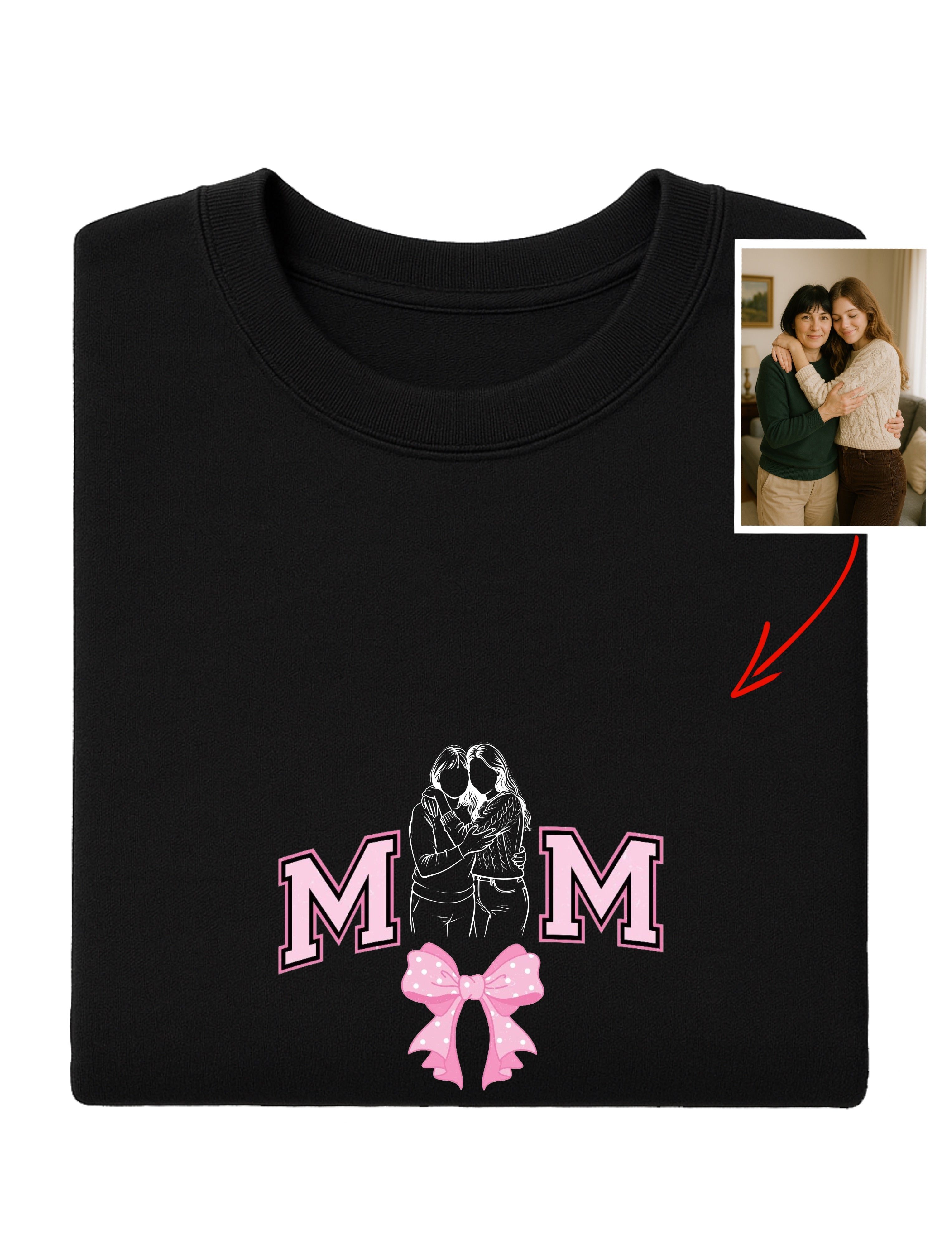 Embroidered Custom Outline for Mom -- Style--2