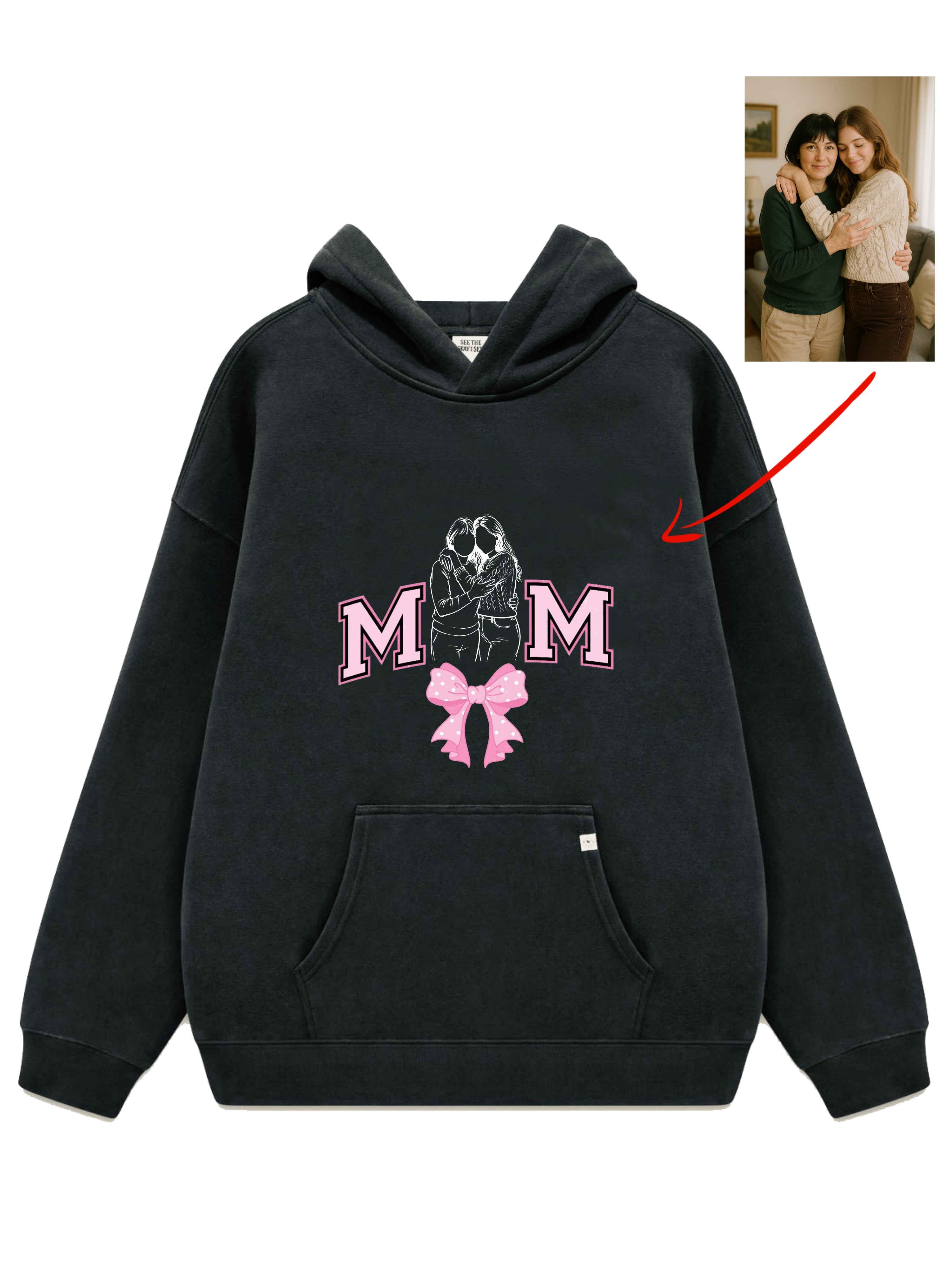Embroidered Custom Outline for Mom -- Style--2