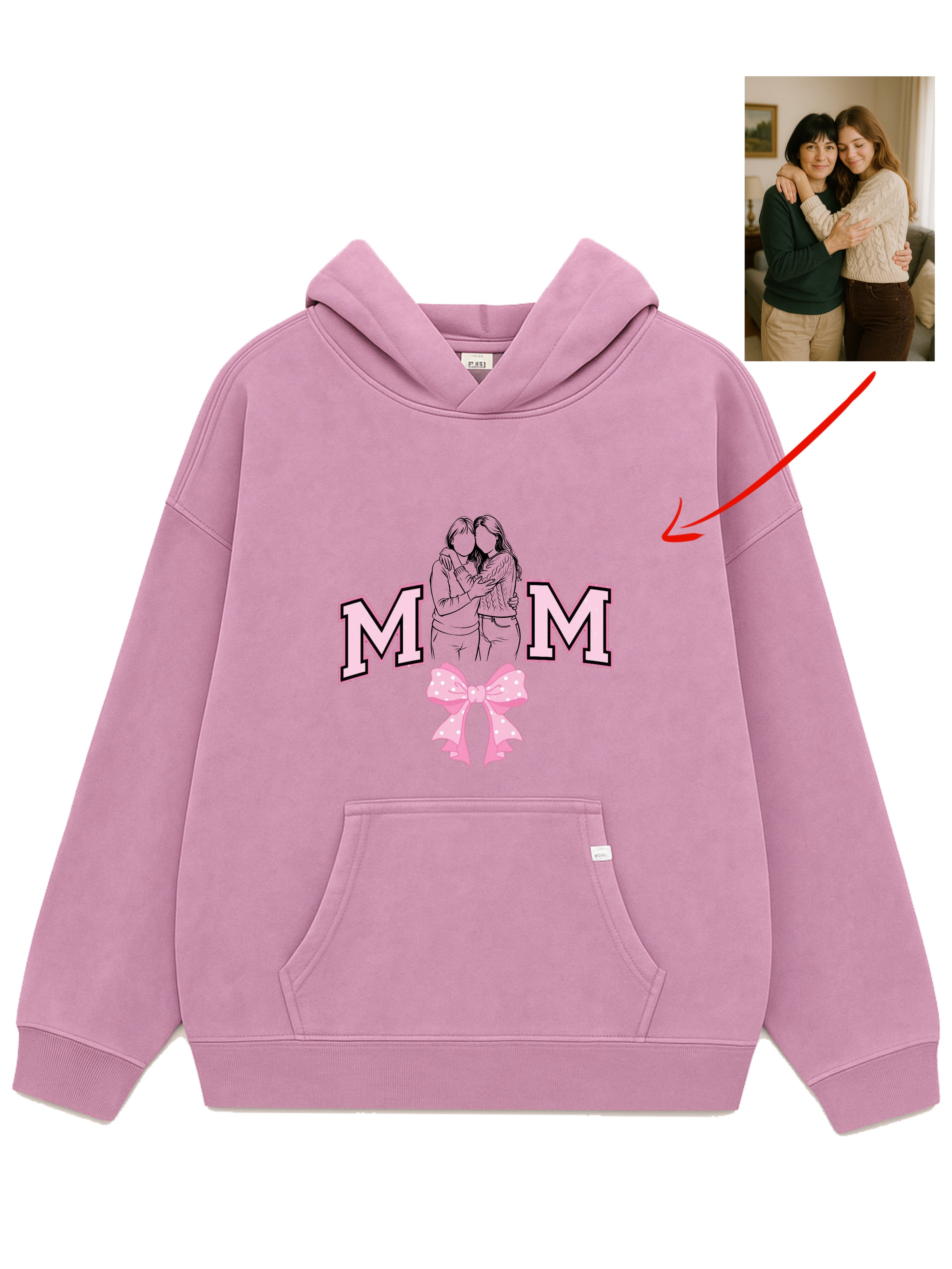 Embroidered Custom Outline for Mom -- Style--2