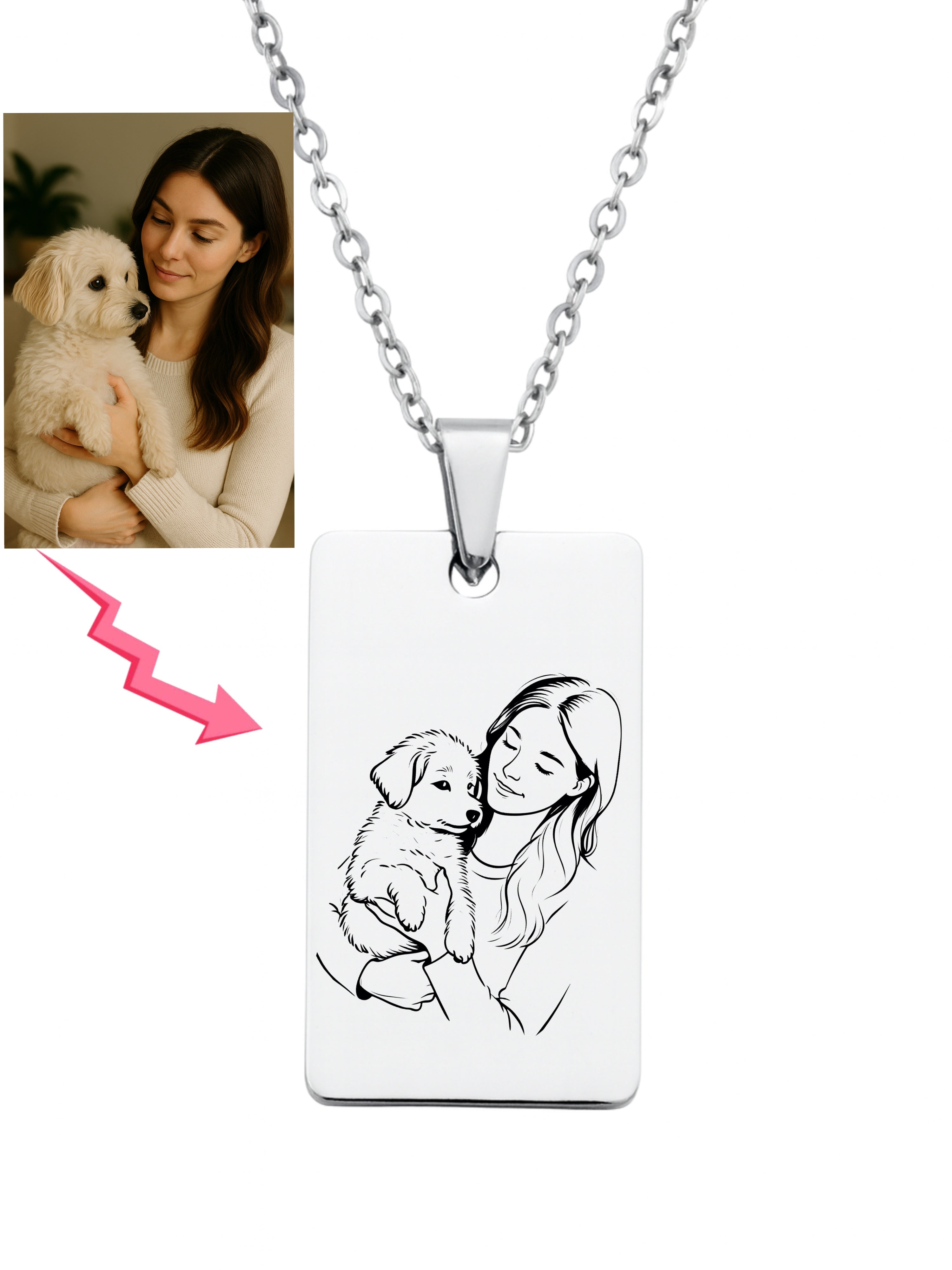 Pets -- Tag Outline Necklace