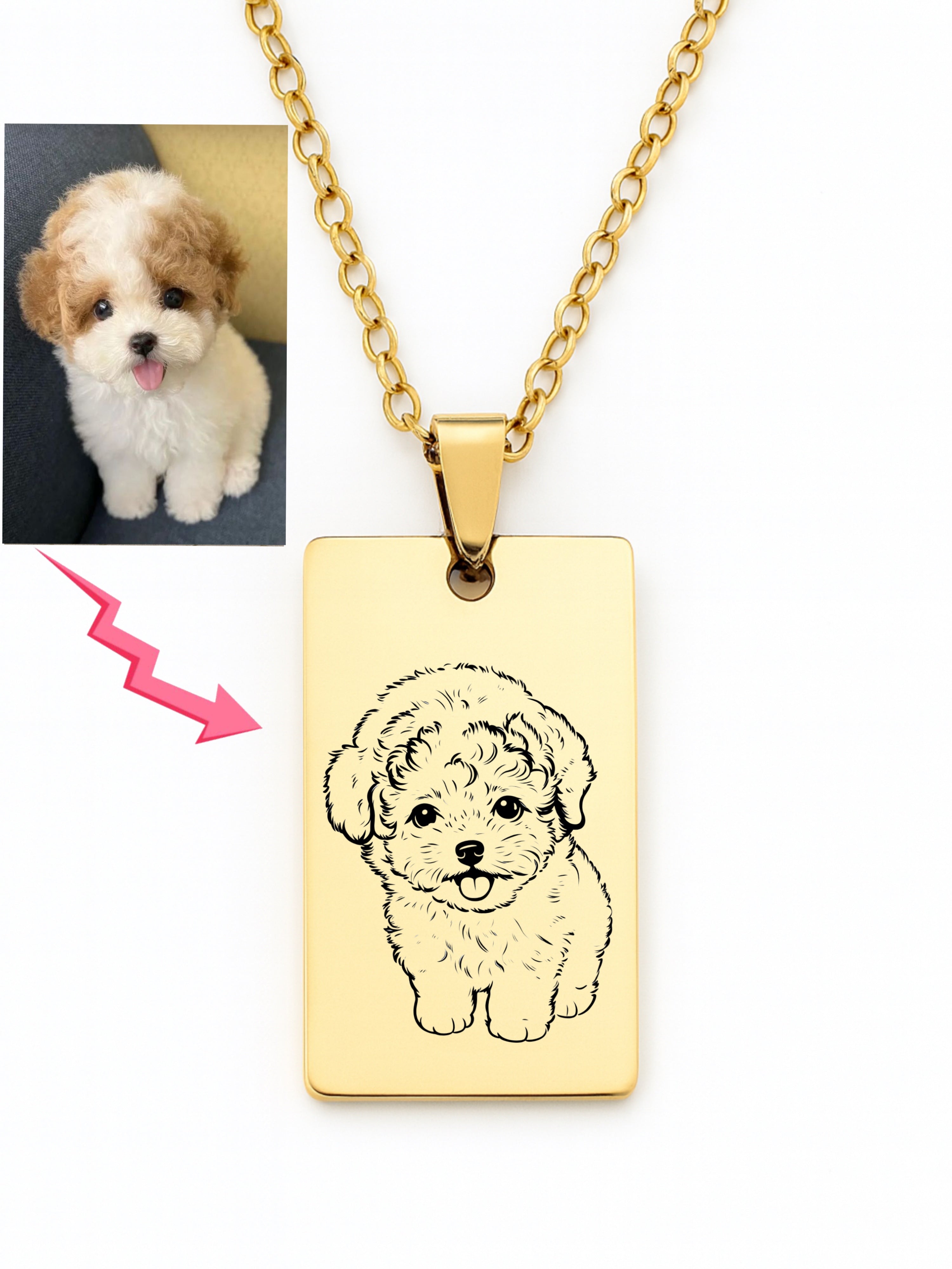 Pets -- Tag Outline Necklace